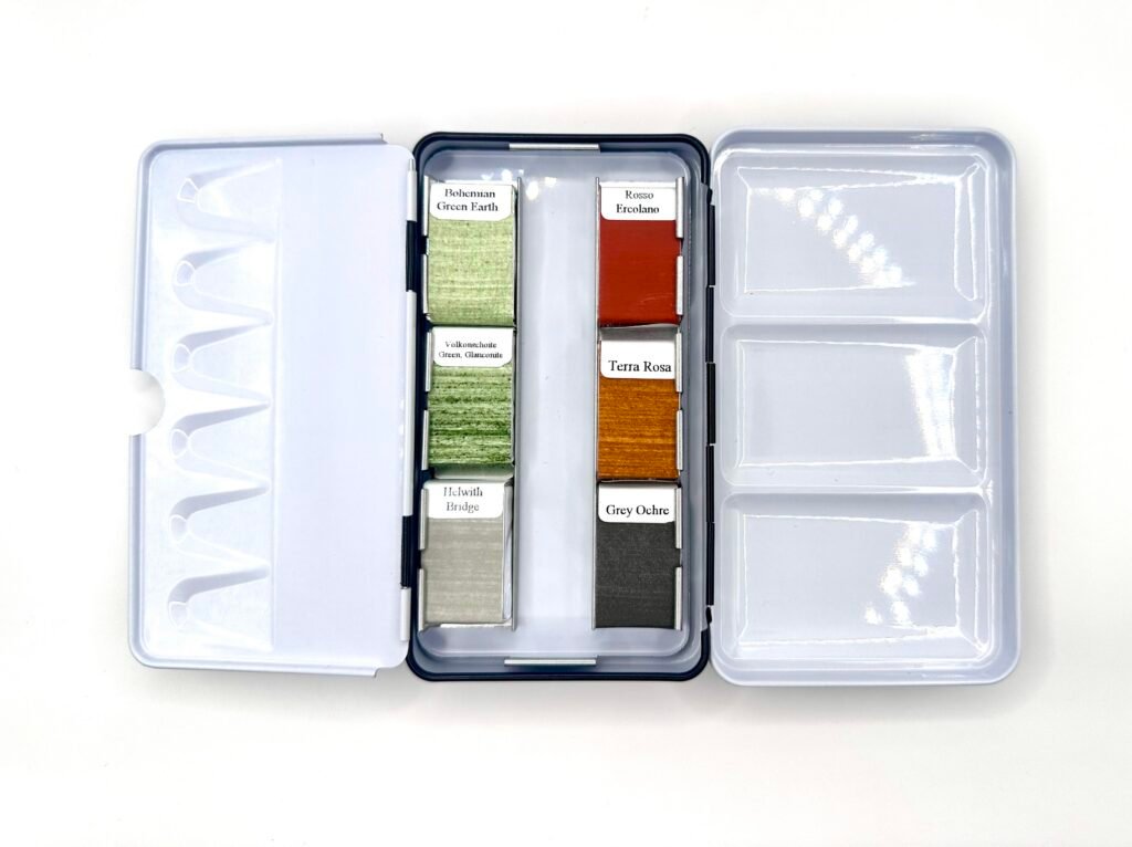 Natural Earths Palette Wholepan Watercolour Set of 6 colours in super-utility box